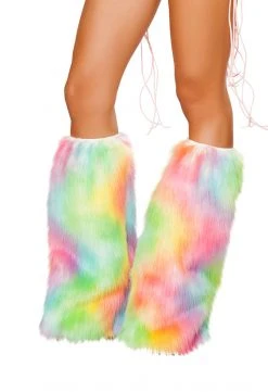 JValentine Rave Leg Warmers & Wraps Rainbow Sherbet Fur Legwarmers
