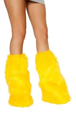JValentine Faux Fur Legwarmers Yellow