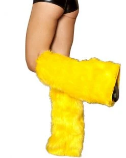 JValentine Faux Fur Legwarmers Yellow