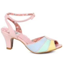 Ellie Shoes Tri Color Peep Toe Sandal