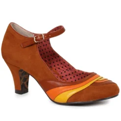 Ellie Shoes Faux Suede Tri Color Heel