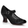 Ellie Shoes Lace Mary Jane Peep Toe Heel
