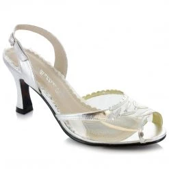 Ellie Shoes Clear Peep Toe Sling Back