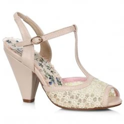 Ellie Shoes 4 T-Strap Peep Toe Shoe With Lace