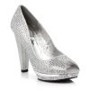 Ellie Shoes Rhinestone Covered Peep-Toe Pump