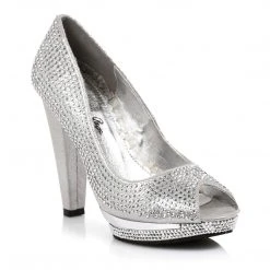 Ellie Shoes Rhinestone Covered Peep-Toe Pump