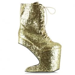 Ellie Shoes 5.5 Heel Platform Glitter Ankle Boot