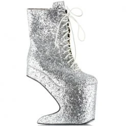 Ellie Shoes 5.5 Heel Platform Glitter Ankle Boot