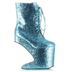 Ellie Shoes 5.5 Heel Platform Glitter Ankle Boot