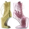 Ellie Shoes 5.5 Heel Platform Glitter Ankle Boot