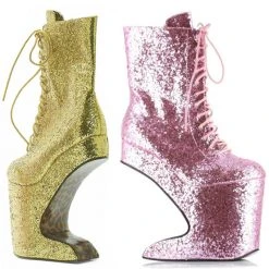 Ellie Shoes 5.5 Heel Platform Glitter Ankle Boot