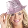 Be Wicked ACCESORIES Sequin Fedora Hat - Pink