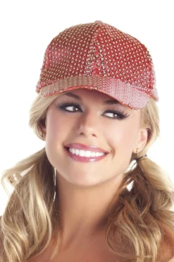 Be Wicked Sequin Baseball Hat - Red ACCESORIES
