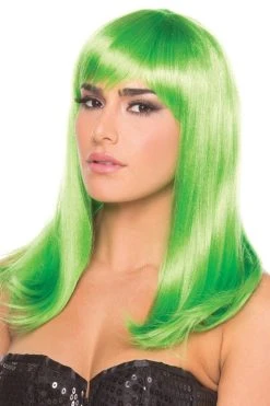 Be Wicked Rave Accessories Hollywood Wig Green