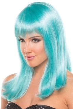Be Wicked Rave Accessories Hollywood Wig Light Blue