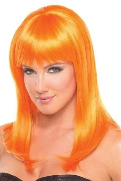 Be Wicked Rave Accessories Hollywood Wig Orange