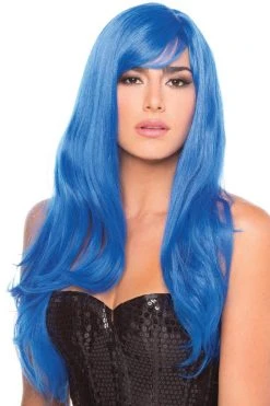 Be Wicked Rave Accessories Burlesque Wig Dark Blue