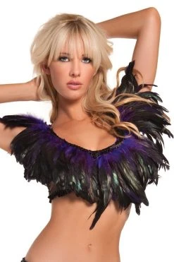 Be Wicked Turkey Exotic Feathers Top