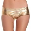 Be Wicked Shiny Lycra Booty Shorts Gold