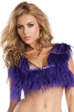 Be Wicked CLOTHING Ostrich Feather Top