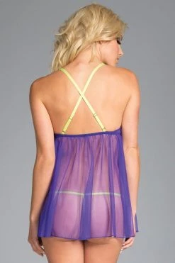 Be Wicked Sheer Mesh Babydoll With Lace Cups