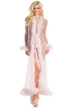 Be Wicked Marabou Robe Candy Pink