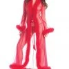 Be Wicked LINGERIE Marabou Robe Red