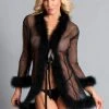 Be Wicked Bou Robe Black LINGERIE