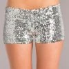 Be Wicked Sequin Booty Shorts Silver CLOTHING