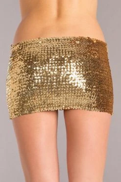 Be Wicked Sequin Skirt Gold