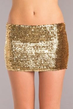Be Wicked Sequin Skirt Gold