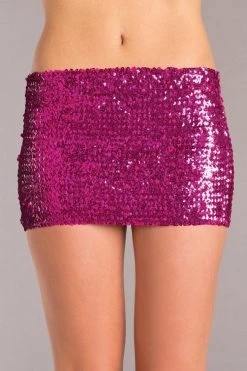 Be Wicked CLOTHING Sequin Skirt Hot Pink