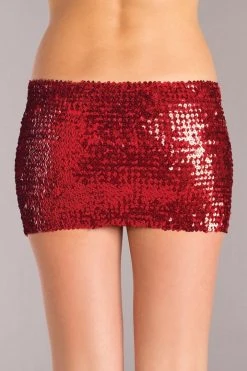 Be Wicked CLOTHING Sequin Skirt Red