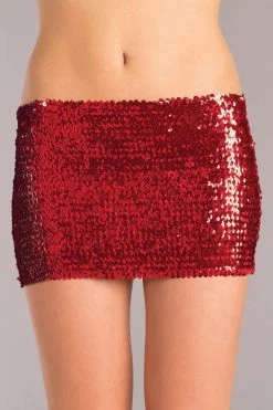 Be Wicked CLOTHING Sequin Skirt Red