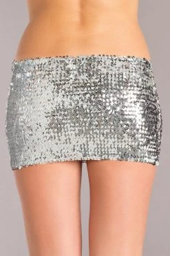 Be Wicked Sequin Skirt Silver