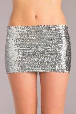 Be Wicked Sequin Skirt Silver