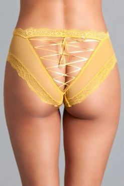 Be Wicked LINGERIE Jasmine Tie Up Panty Mustard