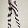 Be Wicked Seamingly Striped Pantyhose White