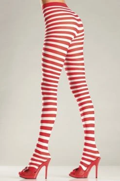 Be Wicked Seamingly Striped Pantyhose Candy Cane