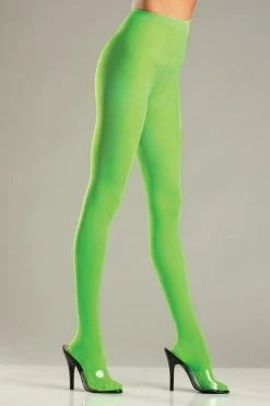 Be Wicked Lime Green Opaque Pantyhose Hosiery