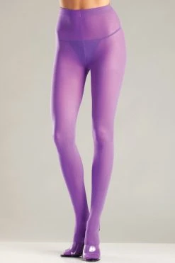 Be Wicked Purple Opaque Pantyhose Hosiery
