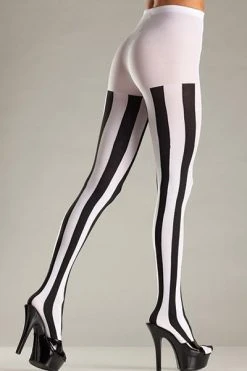 Be Wicked Vertical Striped Pantyhose Hosiery