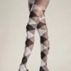 Be Wicked Argyle Pantyhose - Grey