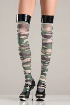 Be Wicked Hosiery Camo Thigh Highs