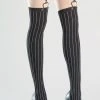 Be Wicked Pinstripe Thigh Highs