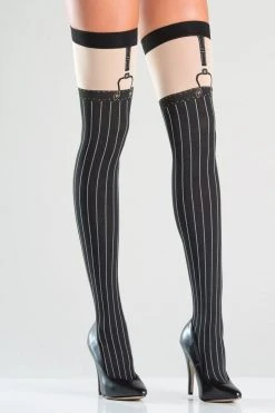 Be Wicked Pinstripe Thigh Highs