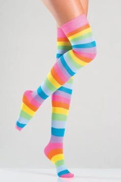 Be Wicked Striped Thigh Highs Hosiery