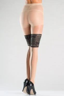 Be Wicked Bow Bands Pantyhose Hosiery