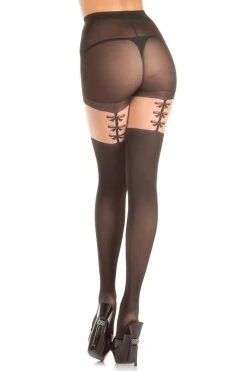 Be Wicked Bow GarterStrap Pantyhose