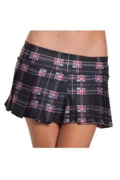 Be Wicked CLOTHING School Girl Skirt Black Plaid